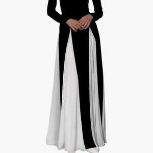 Elegant Black and White Women's Dress